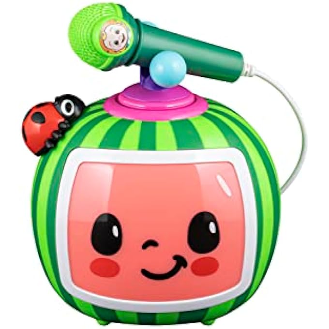COCOMELON TOY KARAOKE MACHINE FOR KIDS WITH MICROPHONE AND MUSICAL ACTIVATORS, INCLUDES NIGHT LIGHT WITH SLEEP SOUNDS AND LULLABIES FOR TODDLERS, GREEN - Image 5